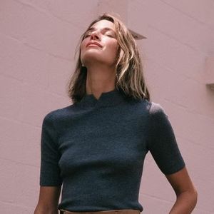 ADAY Kiss Gray Merino Wool Blend Sweater